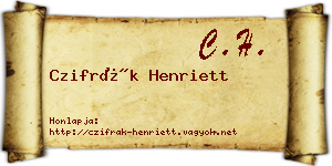 Czifrák Henriett névjegykártya